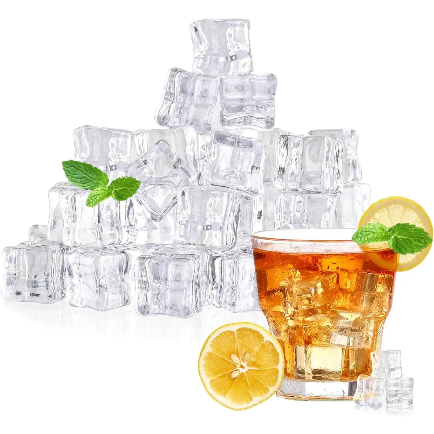100 count  Ice Cubes, 0.7''   Ice | Ice Cubes  for Vase Fillers Centerpiece Photography Accessories  Decor