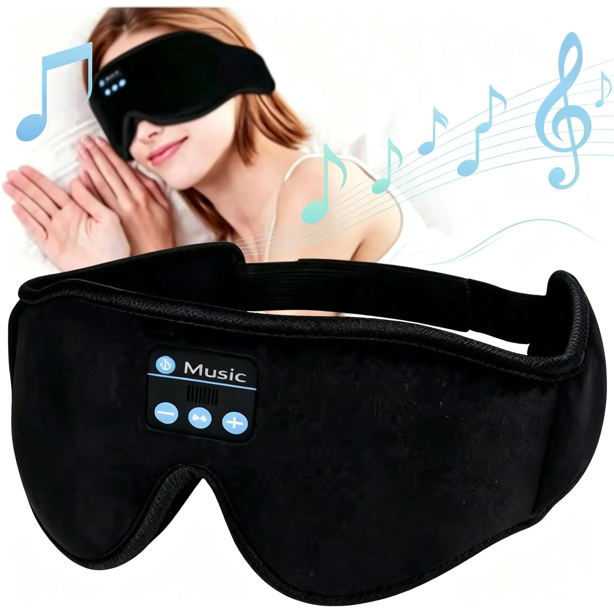 Bluetooth-compatible 3D Light-Blocking Synthetic Sleep Eye Mask with Speakers for Music Playback, Comfortable Night Mask for Men and Women, Ideal Gift for Relaxation and Rest