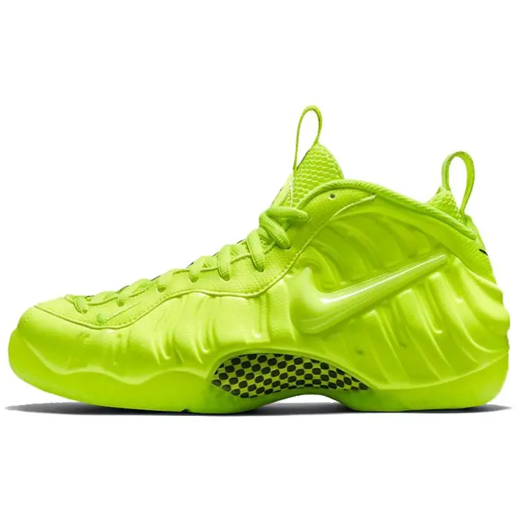 Nike Foamposite Pro Volt Mid-Top Retro Basketball Shoes for Men – Fluorescent Green, 2021 Reissue Verifiable, with credentials and supporting global authentication