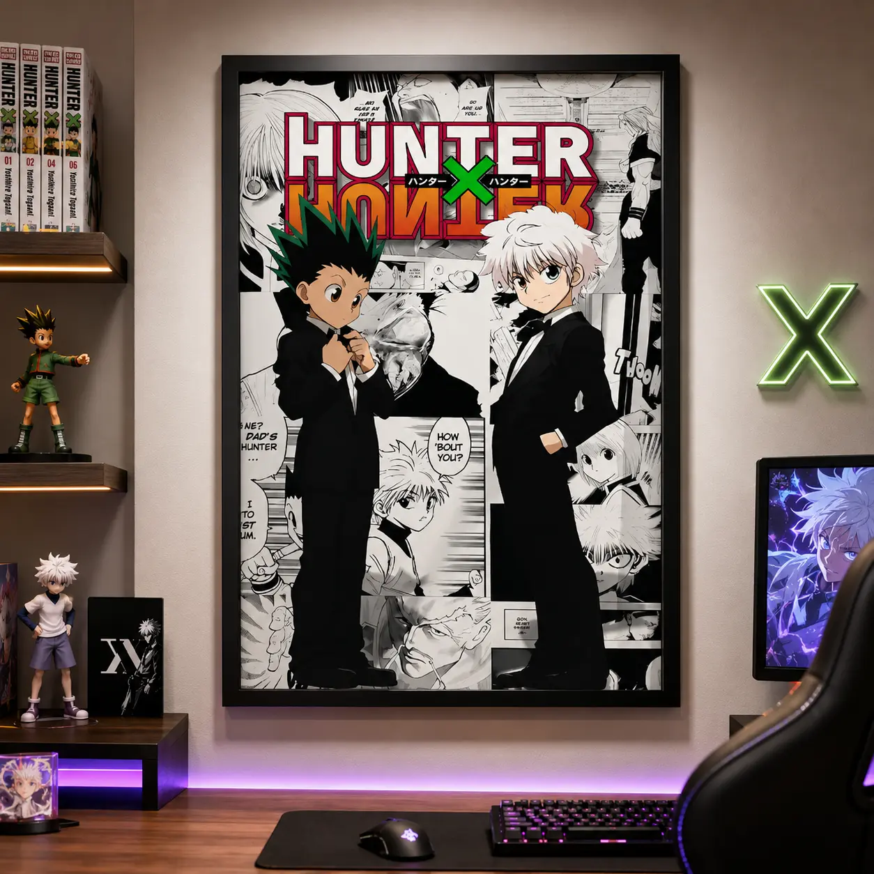 Hunter x Hunter Anime Poster - Hxh Gon Killua Poster - Hxh Poster - Hxh Anime Poster - Hunter x Hunter Wall Art - Hxh Print - Hisoka -Leorio(New Product Launch) modern abstract Japanese Manga Poster, Anime Fan Gift, Gaming Room Decor, Teen Dorm Wall Decor
