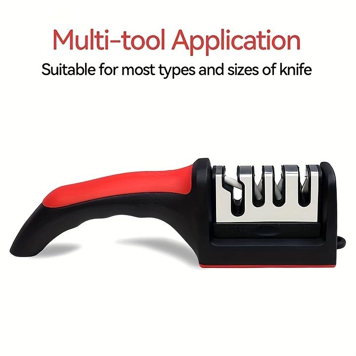 4-Stage Professional Knife Sharpener - High-Precision Whetstone, Diamond, And Ceramic Sharpening Stone with Non-Slip Grip - Easy to Use, Fast Sharpening, And Long-Lasting Performance, Suitable for Father'S Day