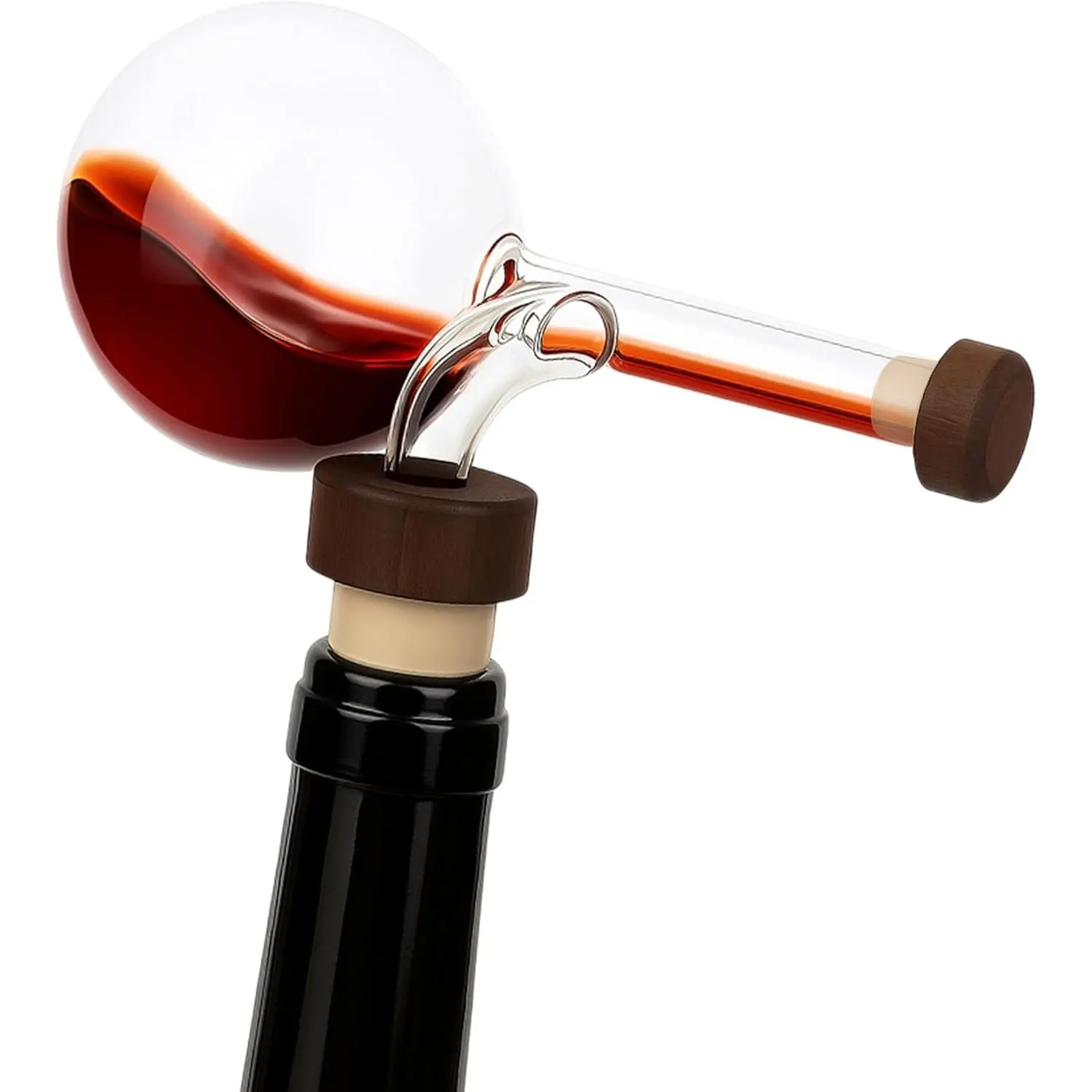 Aireador De Vino Decantador, Wine Aerator Decanter Quick No-Drip Pourer, Clear Transparent Glass, Suitable for Wine Whisky Bottles, Ideal for Birthday Home Gatherings Father's Day Gifts
