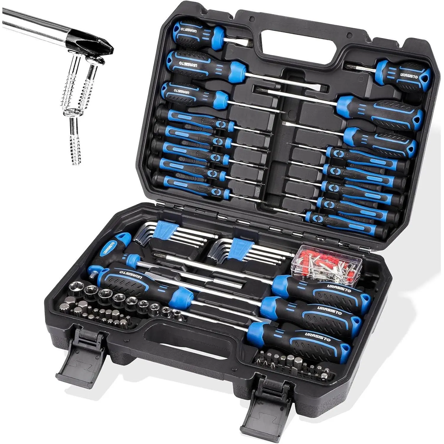120-Piece Multi-Tool Screwdriver Set with Hexagonal Socket, Slotted, Phillips, Hex, Torx & Precision Bits, Hand Tool Kit for Men’s Repair Tasks, Hexagonal Socket Screwdriver Sets