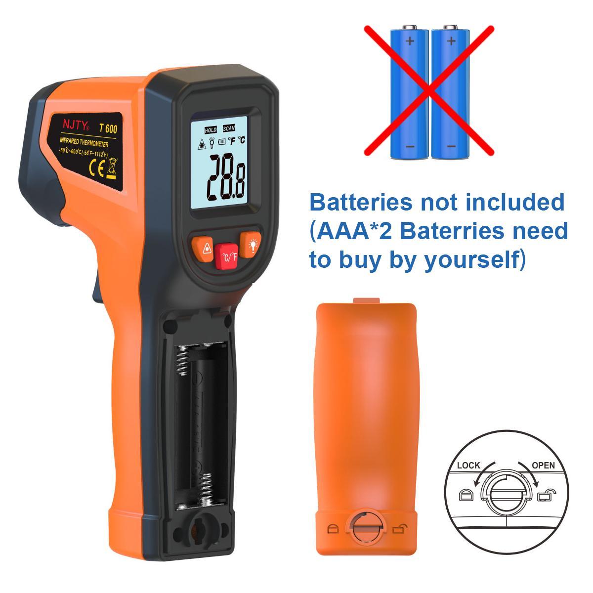 NJTY Infrared Thermometer, Handheld Temperature Measuring Tool, Laser Surface Temperature Reader, Multifunctional Industrial Temperature Meter for Home Repair