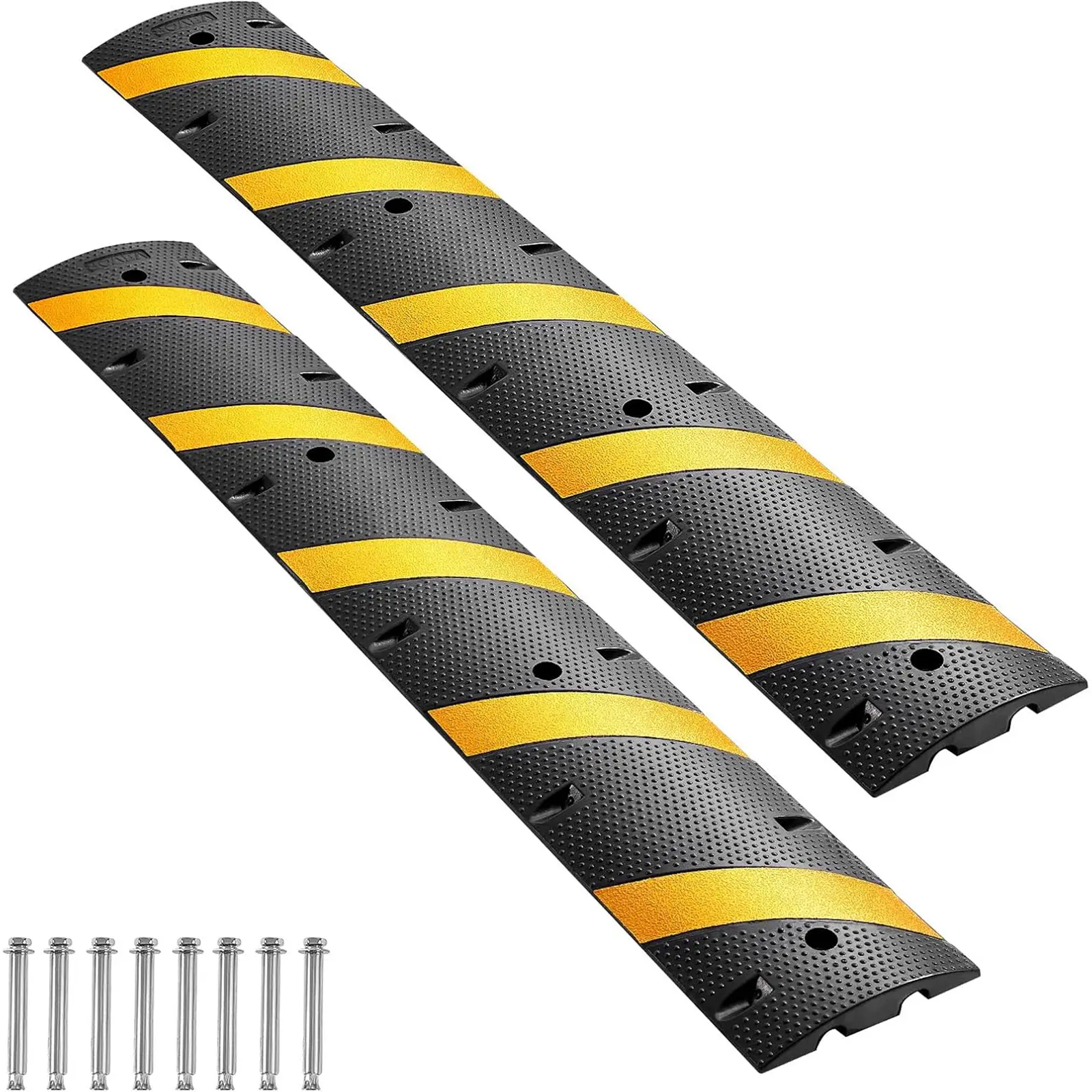 【GAOMON】Heavy Duty Floor Cable Cover, Cord Protector for Office Garage Warehouse, Anti-Trip Wire Management, Durable Plastic Cable Raceway with Mounting Hardware, Black