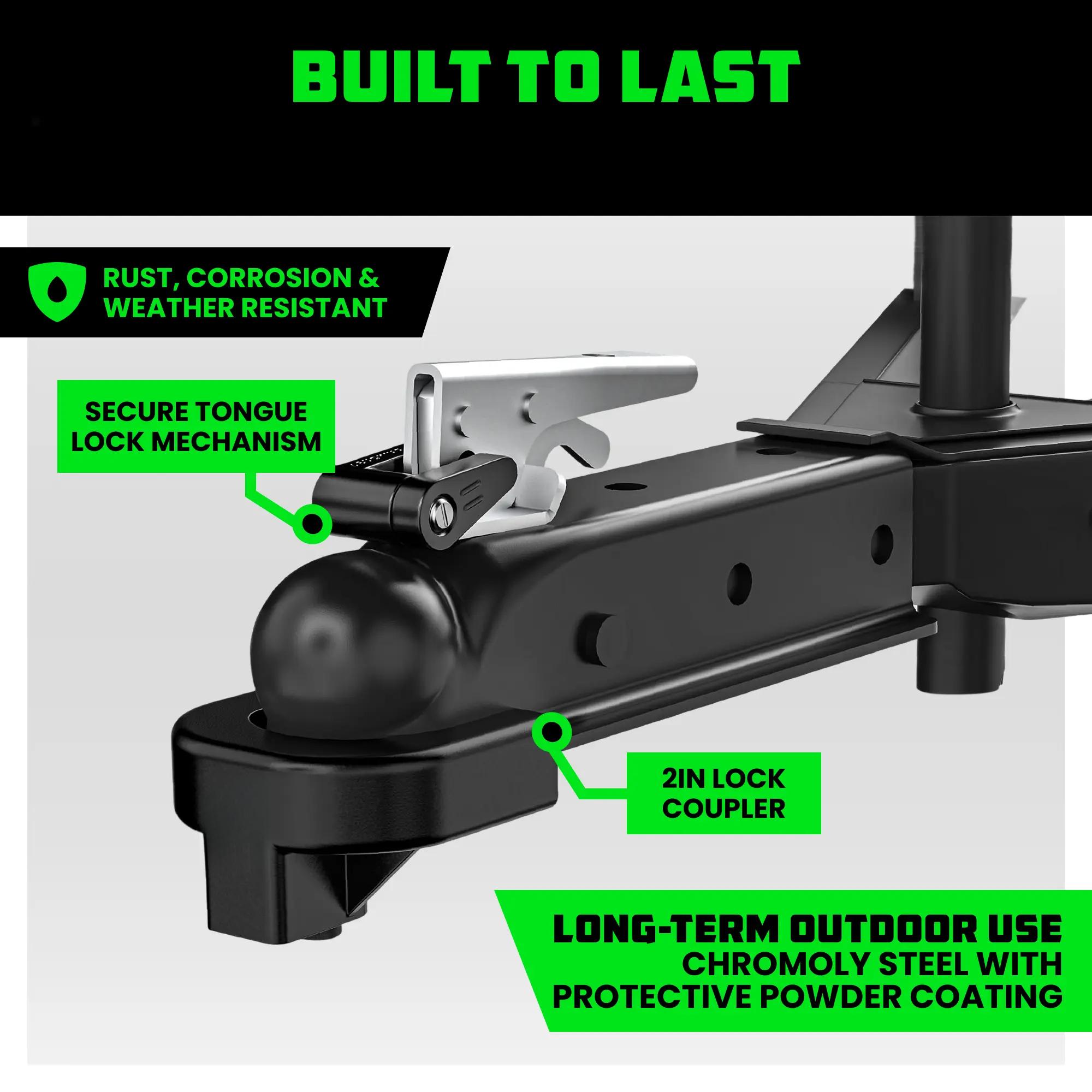 Trailer Hitch Coupler Lock Kit (Choose 2" or 2-5/16" Trailer) Heavy Duty Anti Theft Trailer Coupler Locks for RV, Camper, Trailer, Boat, Caravan - Reinforced Solid Steel Tow Lock for Trailer Tongue