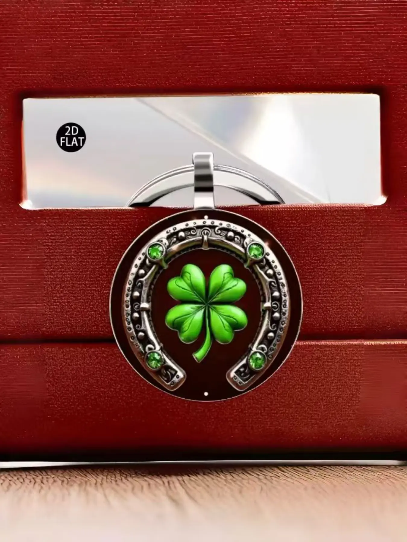 Lucky Clover and Horseshoe Keychain, Zinc Alloy 2D Pattern, Boho Style, All Seasons, Gift for Friends and Family, Festive Party Gifts