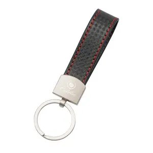 Plaid Leather Car Keychain Ring For Cadillac Escalade CTS ATS XTS CT4 CT5 XT5 XT4 XT6 CT6 Lyriq SRX ELR Celestiq EXT XLR