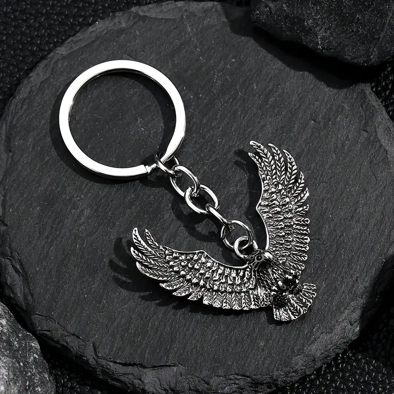 Eagle Keychain Pendant Men's Street Keychain Pendant - Stylish Keychain For Car Keys European And American Retro Domineering Eagle-Shaped Additions Cool Keychains Metal Keychains