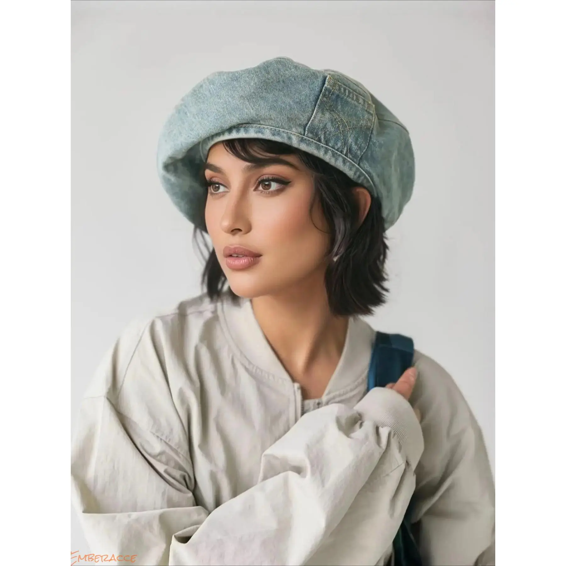 Women's Denim Beret Hat, Vintage Washed Blue Jean Hat with Classic French Style, Casual Y2K Fashion Accessory for Women, Lightweight Soft Denim Cap for Fall Outfits, Daily Wear, Streetwear Looks and Outdoor Activities