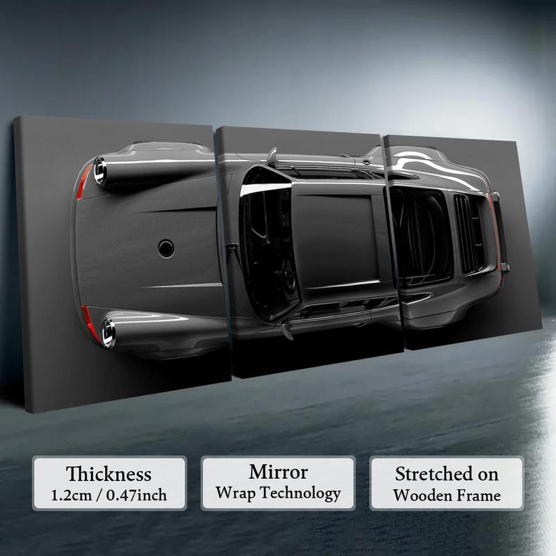 Fashion Car Pattern Canvas Painting with Frame, 3 Counts/set Modern Art Design Wall Art, Wall Decor for Home Interior Living Room Bedroom Office