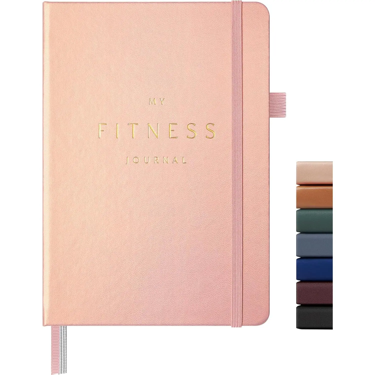 Workout and  Journal – Fitness Journal with Daily Diet  & Gym Exerci Log Book for Men & Women – Undated, A5 Size, Leather Hardcover (Ro )