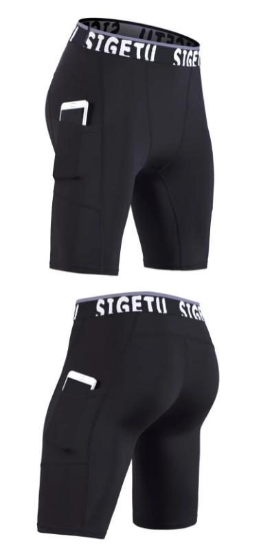 Kyn Apparel Quick Dry Compression Running Tights Men with Pocket Gym Fitness Shorts Sportswear Short Leggings Elastic Underwear