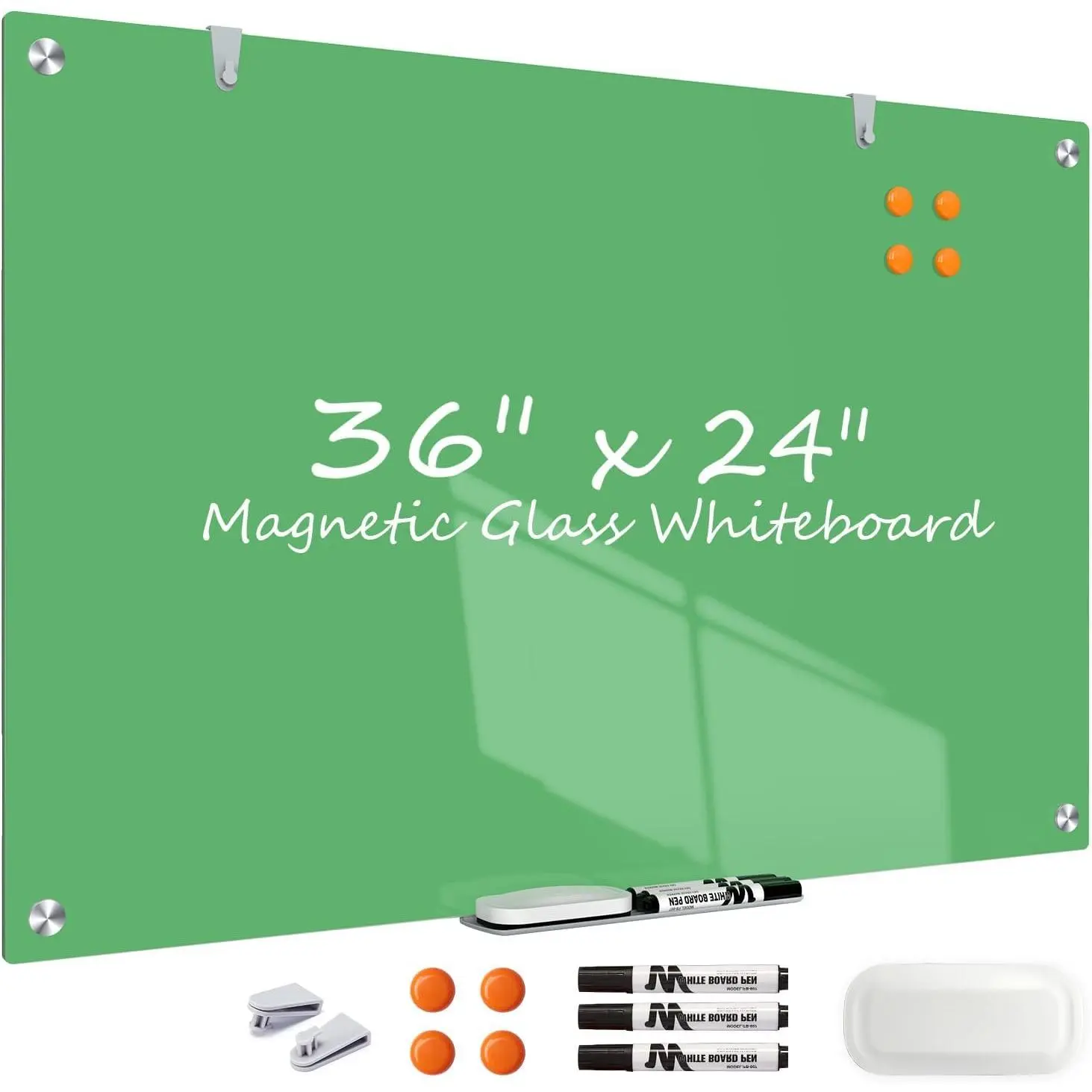 Glass Whiteboard 36x24  White Board Dry Erase Board for Wall |  Surface, Dry Erase, Large Frameless Glass Whiteboard, Ideal for Office  School Classroom Kitchen, Tempered Glass
