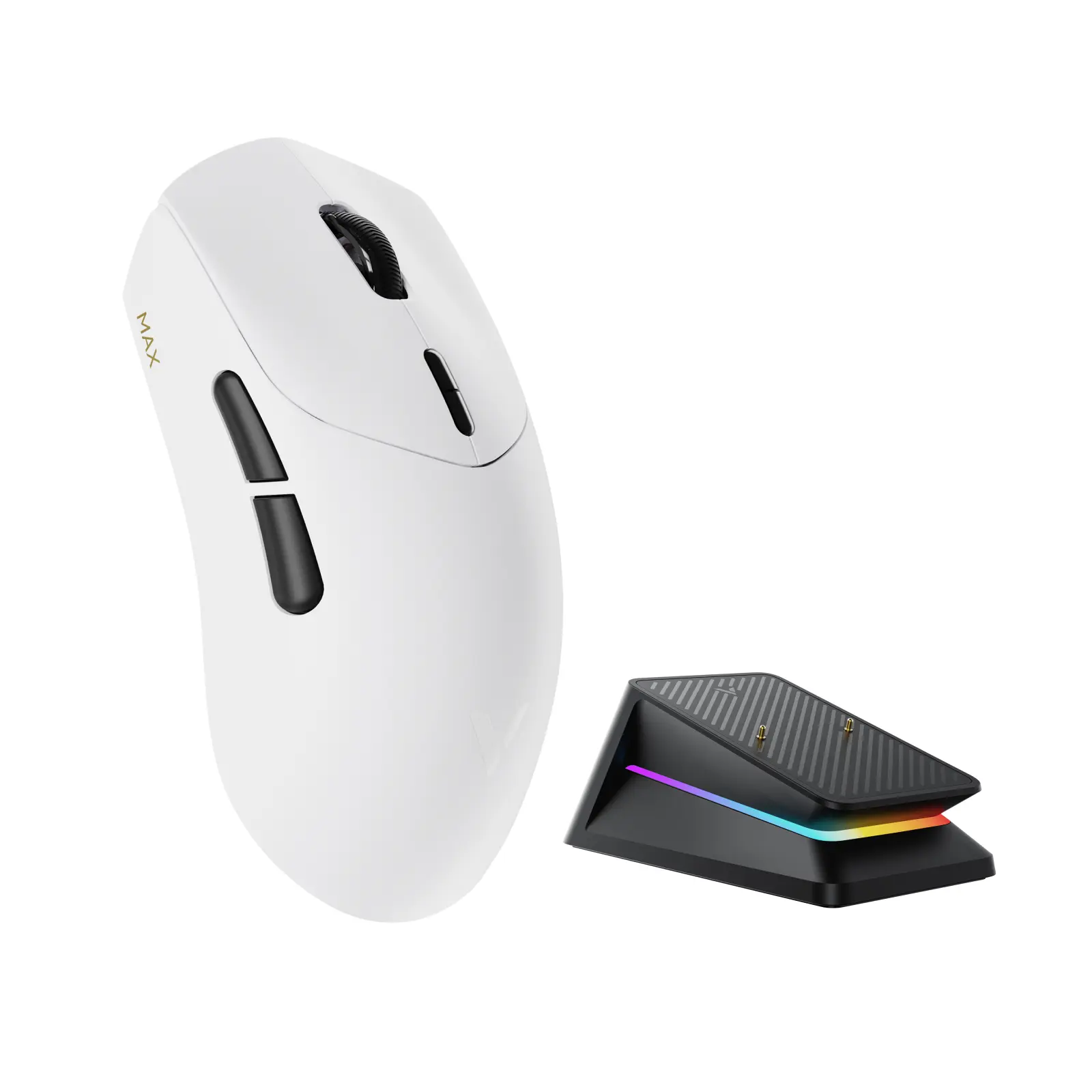 Rapoo VT7 MAX Wireless Gaming Mouse with P5 RGB Mouse Charging Dock - True 8000Hz Wireless Polling Rate, 53g Lightweight, PAW3950 Sensor, Up to 750-Hr Battery, 120M Optical Switch, 10 Programmable Buttons, On-Board Memory, Compatible with PC, Mac
