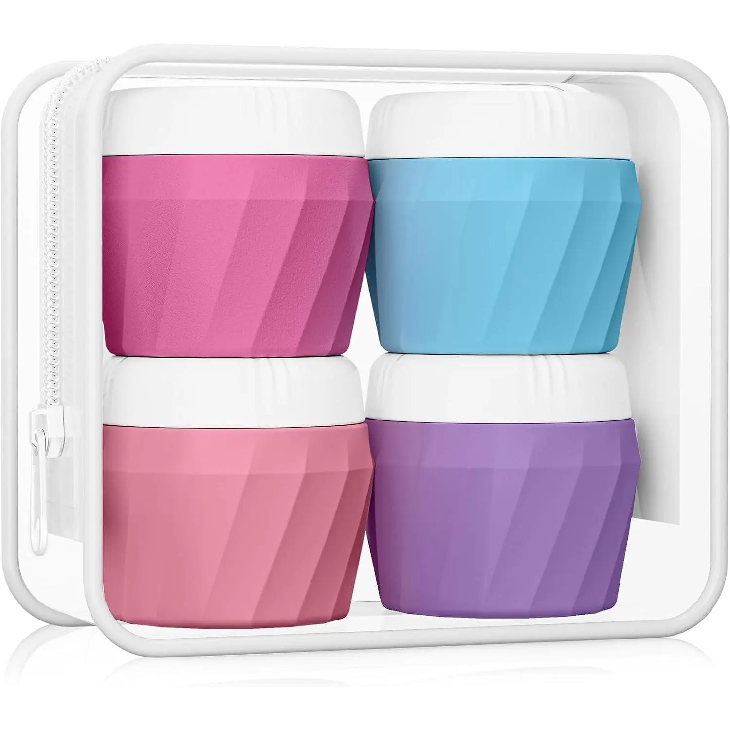 Travel Containers for Toiletries,    Cream Jars, TSA Approved Leak-Proof Refillable Travel Size Toiletries with Clear Bag for    Cream (, 1OZ)