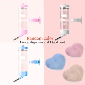2-In-1 Hamster Water Bottle & Food Bowl Set, Feeding 250ML Leak-Proof Hanging Feeder, Ideal for Rabbits, Guinea Pigs & Small Animals