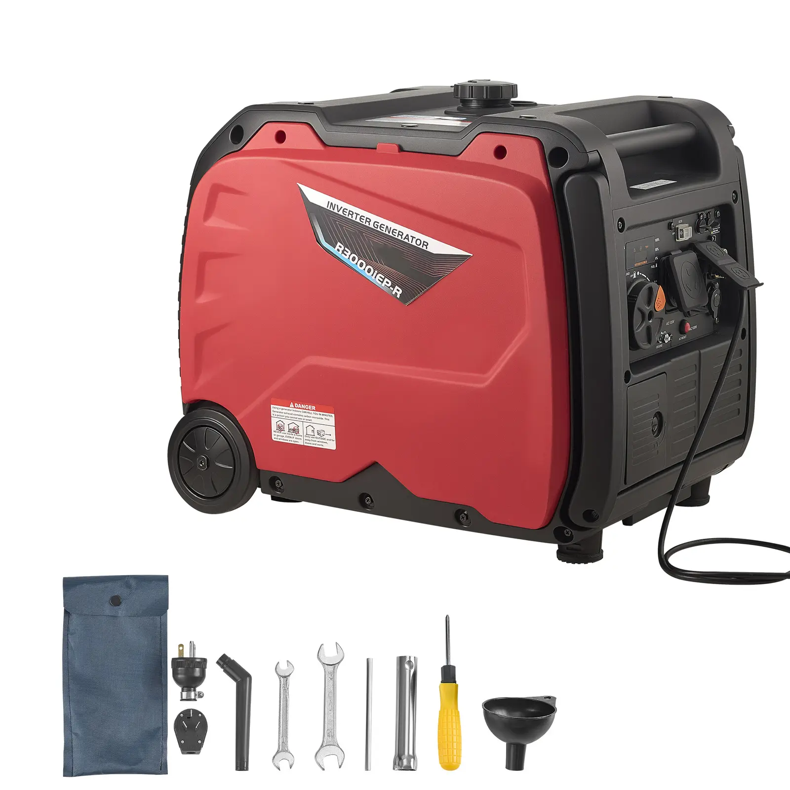 Inverter Generator, 4200W Peak Watt Quiet Inverter Generator, Electric Start Inverters Generators for Home Outdoor, Gas Powered, Stable Power, CO Sensor, RV Ready 8.3A Outlet, Long Run Time