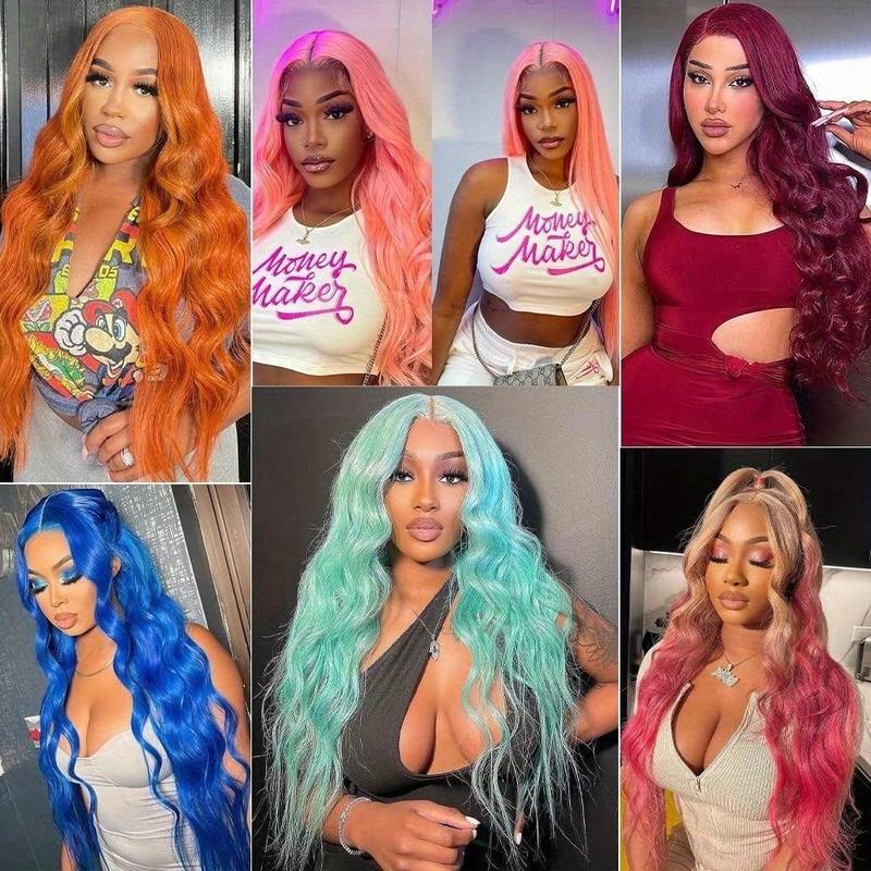 250 Density Red Body Wave 13x4 HD Lace Front Wigs Human Hair Pre Plucked With Baby Hair 12A Brazilian Remy Wavy 13x4 Lace Frontal Human Hair Wigs For Women Red Color