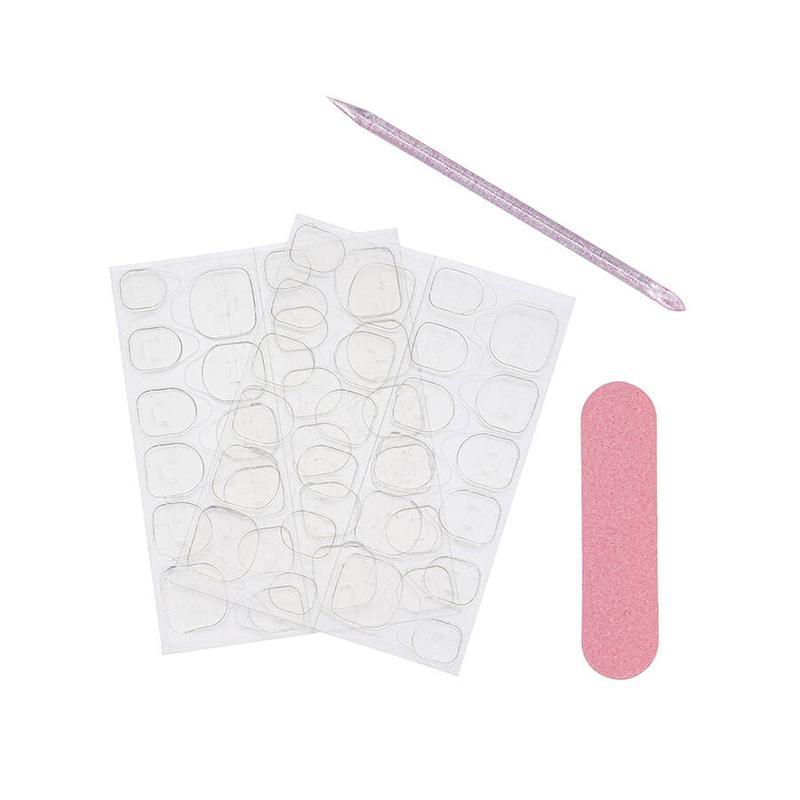 Rhinestone Decor Fake Nails with Nail File & Tape, 10pcs/set Glossy False Nails for Women Girls Nail Art, Effortless Press on Nails Manicure Set, Glitter Nails Art Kit