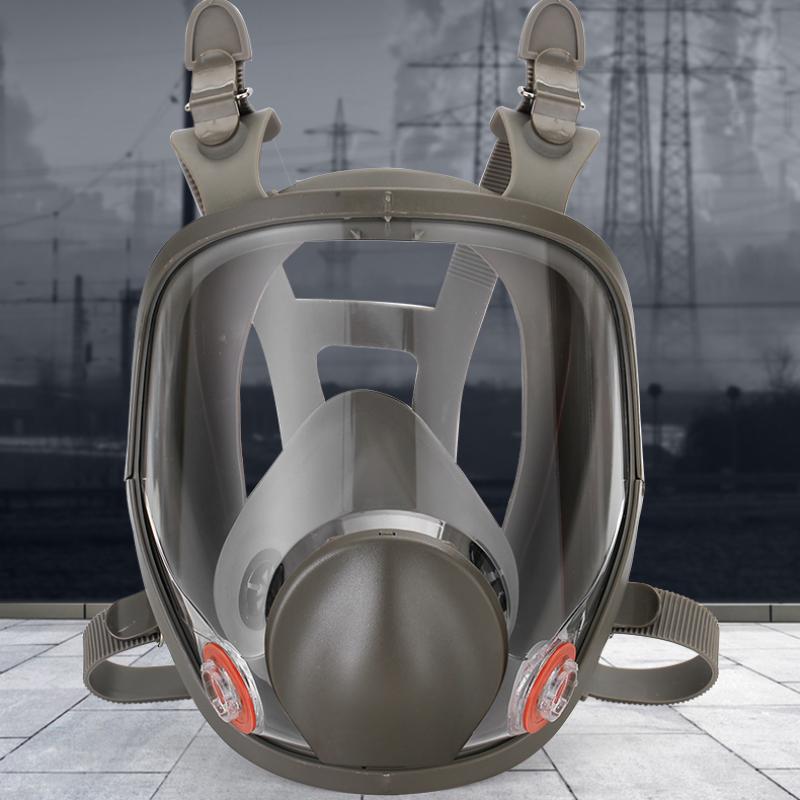 Reusable Full Face Mask with Filter Box (1 Set), 17 in 1 Full Face Mask, Dustproof & Gasproof Full Face Mask, Suitable for Painting, Woodworking, Construction, Grinding, Spraying, Chemicals, DIY, Respirator Mask