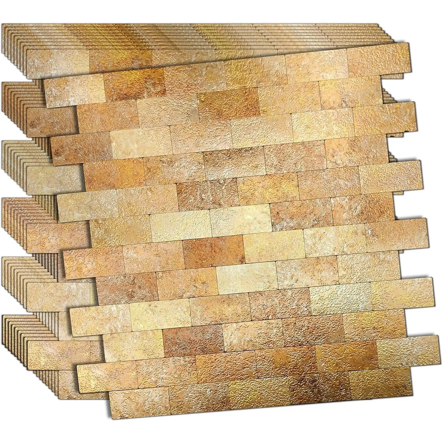 10-Sheet Peel and Stick Backsplash Tiles 3D Wall Panels Waterproof Self-Adhesive Mosaic Wall Panels for Kitchen Bathroom Laundry Room Decor