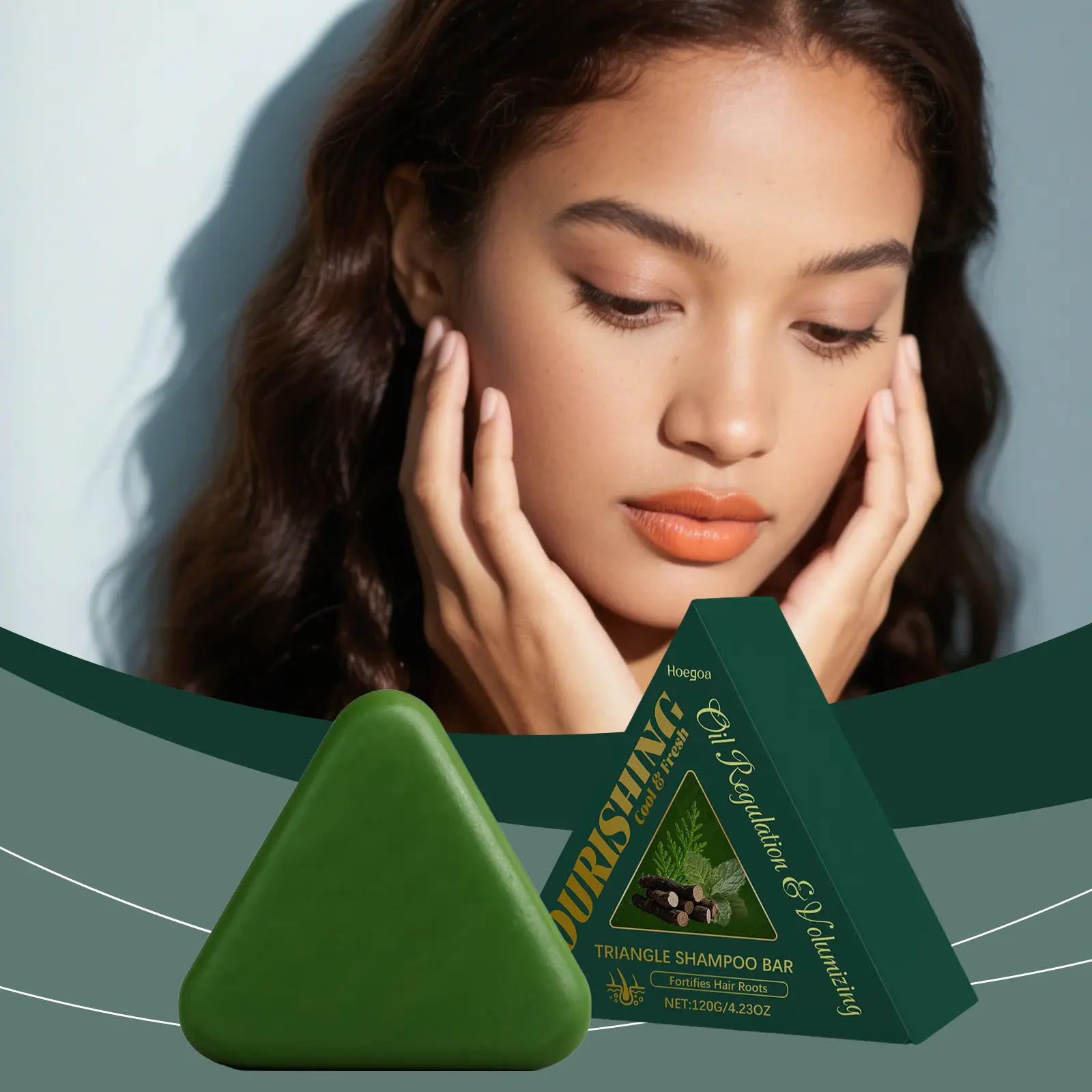 Natural Herbal Nourishing Solid Shampoo Soap Bar, Mild Deep Cleansing Hair Cleanser, Lightweight Refreshing Non-Greasy Formula, Delivers Smooth Lustrous Silky Hair for All Hair Types Daily Use