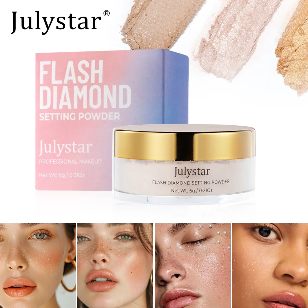 Shimmer Loose Powder Concealer, Diamond Honey Powder, Fine Sweat-Proof Long-Lasting Oil-Control Mattifying Setting Powder