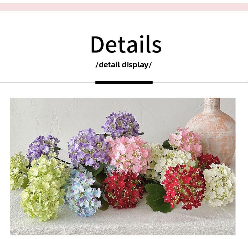 (4 pcs) 3 artificial hydrangea snowball flowers for home decoration, living room display, fake flowers for wedding hall floral arrangements