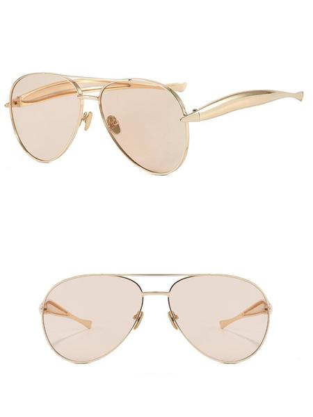 Elegant Women's Metal Aviator Sunglasses for Beach Vacation and Daily Wear, Uv400 Protection and Stylish Design for All Seasons, Modern Trendy Sunglasses, Classic Aviator Sunglasses