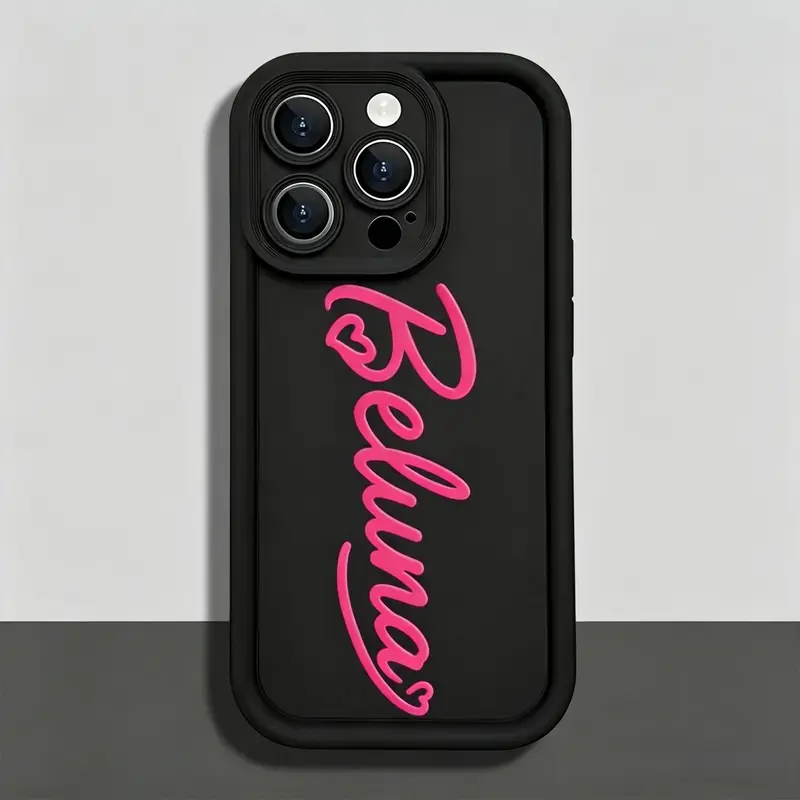 Pink letter Phone Case for iPhone 17 AIR 17 PRO 16 PRO 15  PRO MAX  14 PLUS 13 PRO 12 11 PRO XS MAX X XR  Shockproof Protective Cover Full Protection Anti-Drop Installation