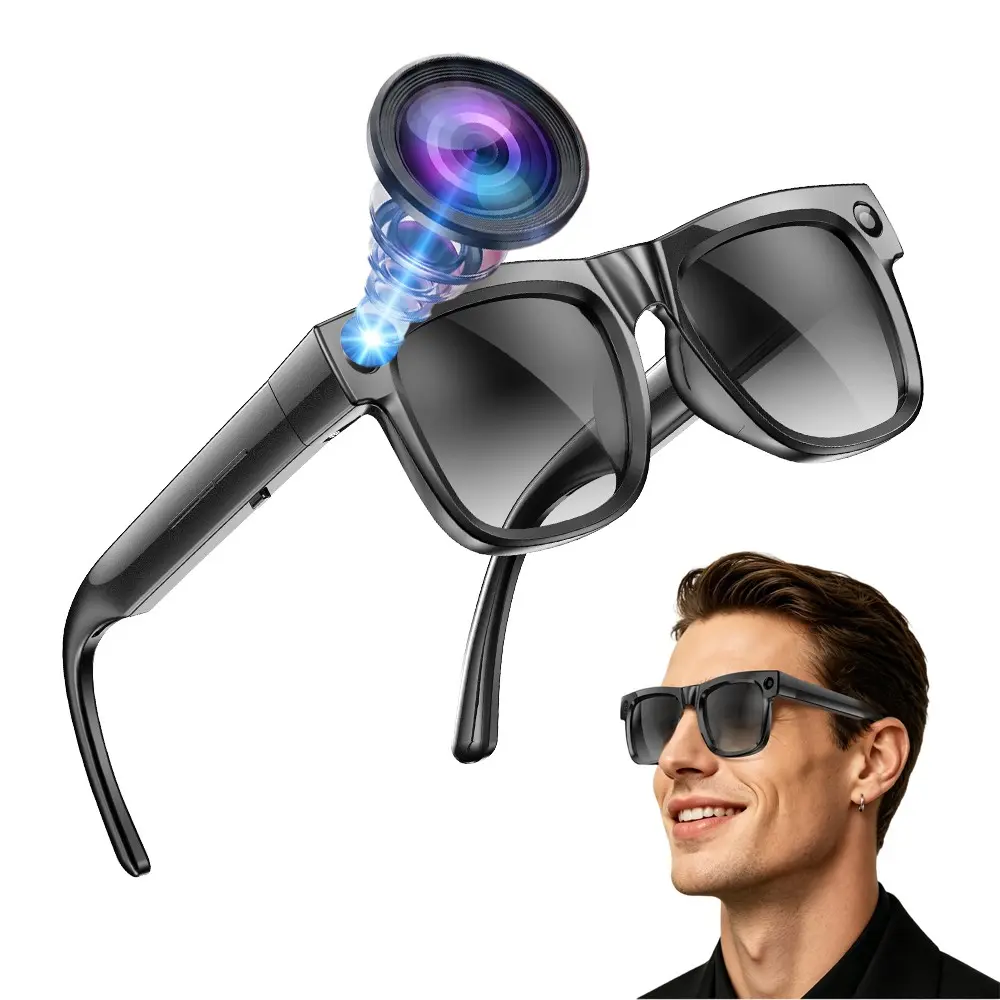 Smart Glasses with Camera for Men, 8MP Camera,  Hands-free Video Recording, 4GB Memory Build-in(No TF Card Need), 290Mah Battery,AI Multi Languages Translation ,Bluetooth Calling ,HiFi Audio ,Music Control, Multifunction Smart Glasses.