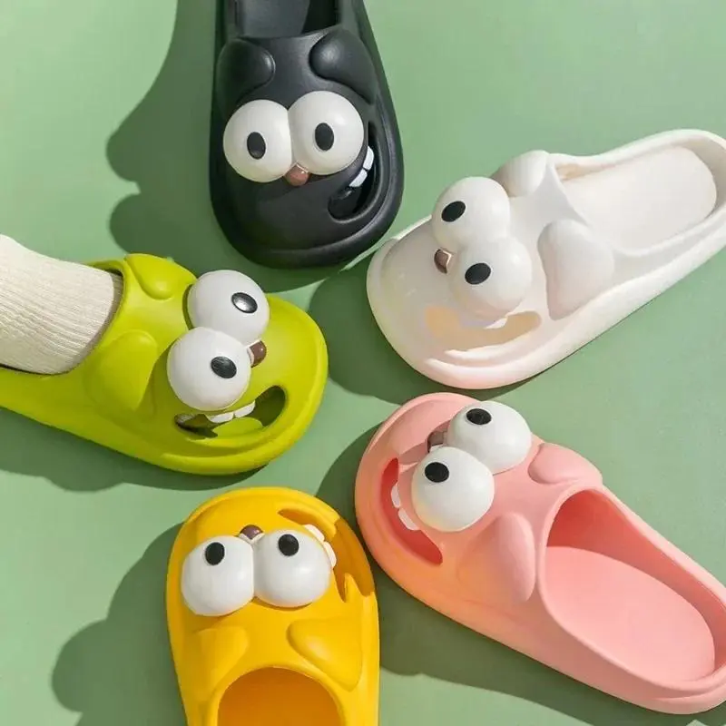 2026 new Tongue Kiss Slippers Big Eye Dog Slippers,Cute Funny Big Eye Dog Fun Cartoon Package Head Eva Slippers For Women