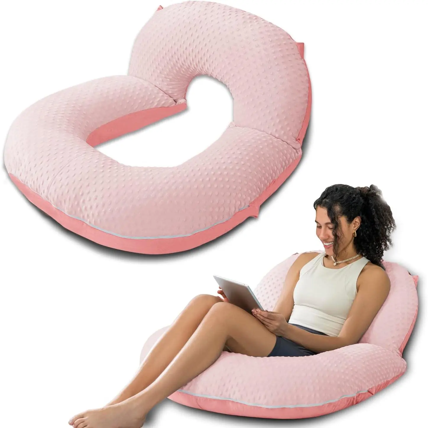 Reading Pillow,  Pillow for Sitting in Bed for Reading, Nurse & Relax, Reading Pillow for Adults, Moms & , Sit Up Pillow for Bed, Double-Sided