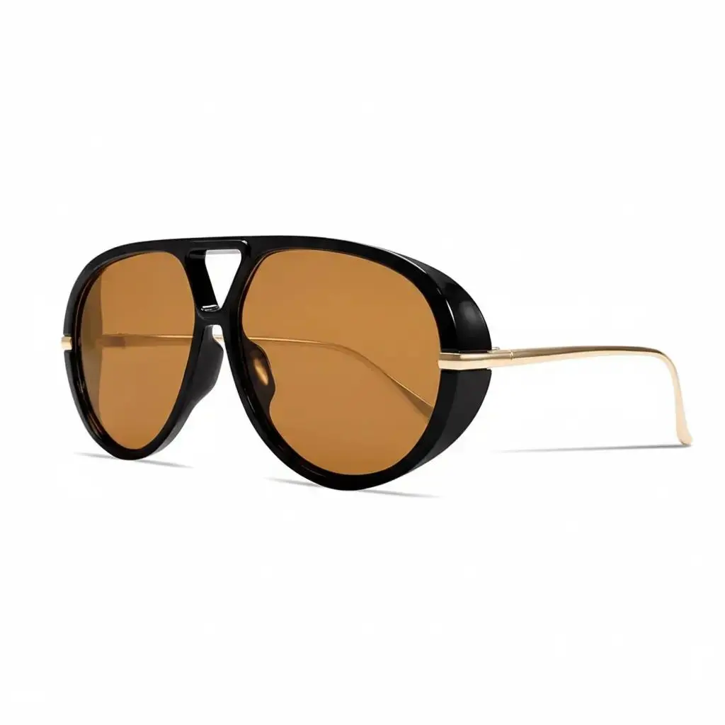 70s Retro Aviator Sunglasses for Women & Men, Oversized Copper Metal Frame, Luxury Vintage Style for Brunch & Beach, UV Protection, Stylish Accessories, Resin, Luxury Sunglasses, Alloy, 1970S Classic Women's Sunglasses