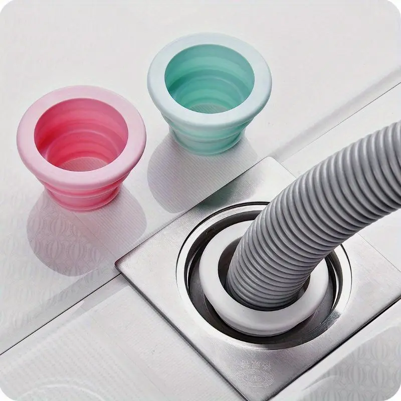 3pcs Silicone Floor Drain Covers, Washing Machine, Bathroom, Kitchen Pipeline, Sewer Anti Blocking, Insect Proof And Odor Proof Sealing Rings