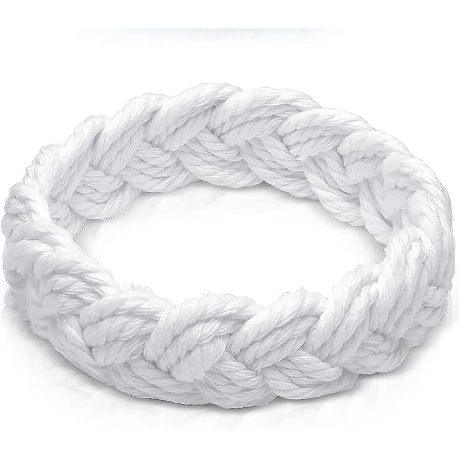 White Sailor Knot Bracelet - Medium, Modern Round Bangle, 20.3cm Synthetic Rope, for Casual Wear