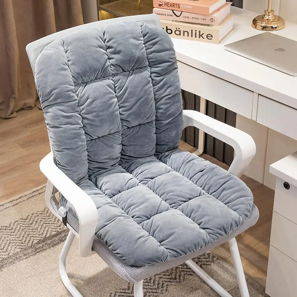 Desk Chair Cushion Non-Slip Rocking Seat Cushion Office Chair Pad Dorm Seat Cushion with High Back Support Soft Seat Pad with Ties for Office Car Home Dining Room Kitchen