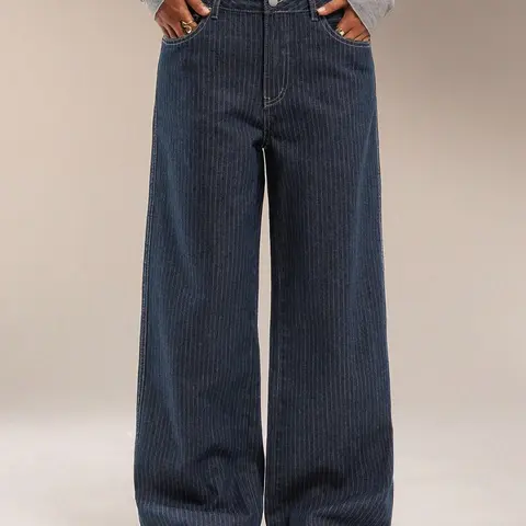 Vintage Striped Y2K Aesthetic Jeans, High-Waisted Loose Fit Wide-Leg Pants, Trendy Street Style, Comfortable & Stylish, Palazzo Jeans