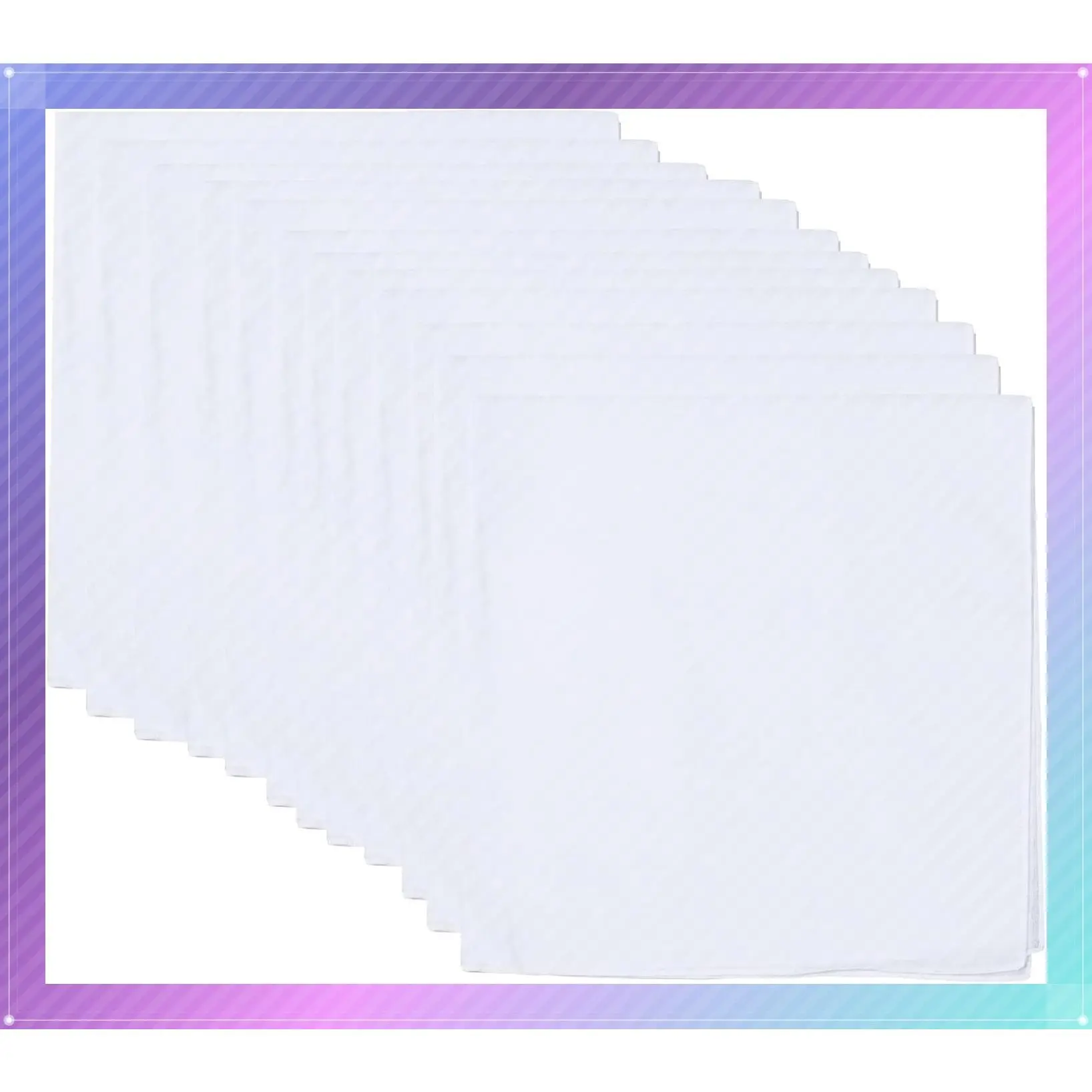 White Bandana for Tie Dye Party Supplies Plain Solid Cotton Large Headband Head Wrap HandkerchiefsGift