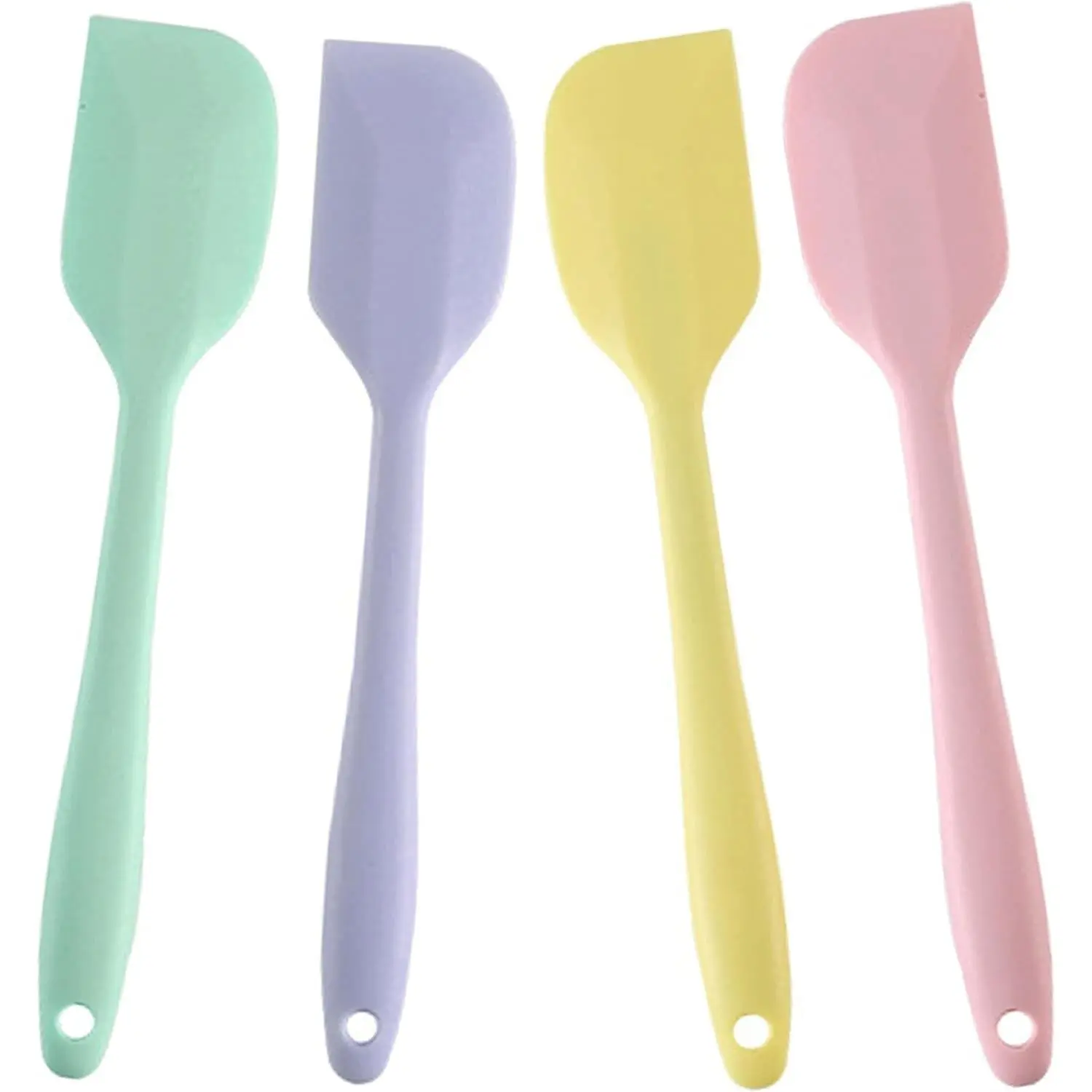 4 PCS 8.2 in Mini Silicone Flat Spatulas - Kitchen Utensils for Cooking, Nonstick Cookware Scraping
