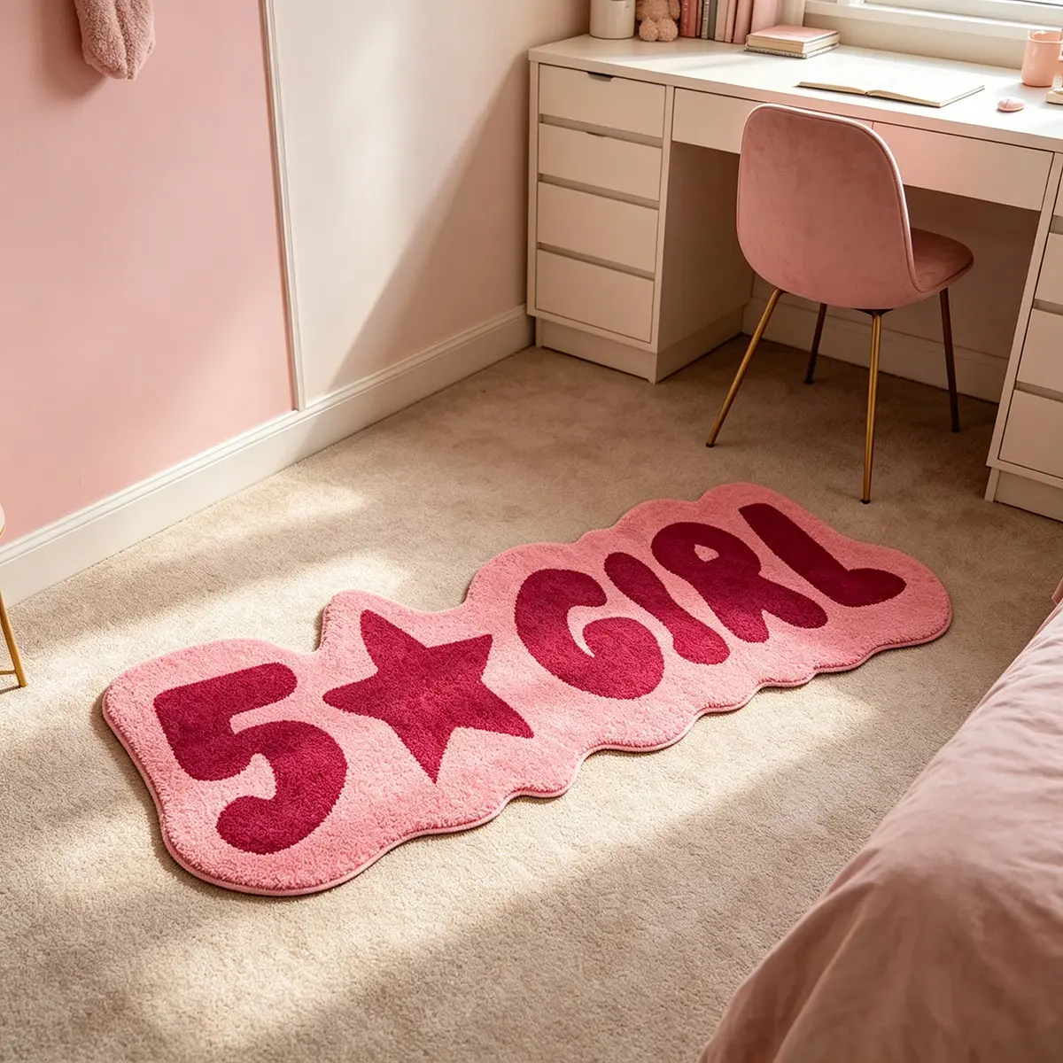 Cloud Wave Star Letter Irregular Rug Soft Short Pile Non Slip Washable Area Rug Universal Rug for Bedroom Dresser Bay Window Simple Home Decorative Rug