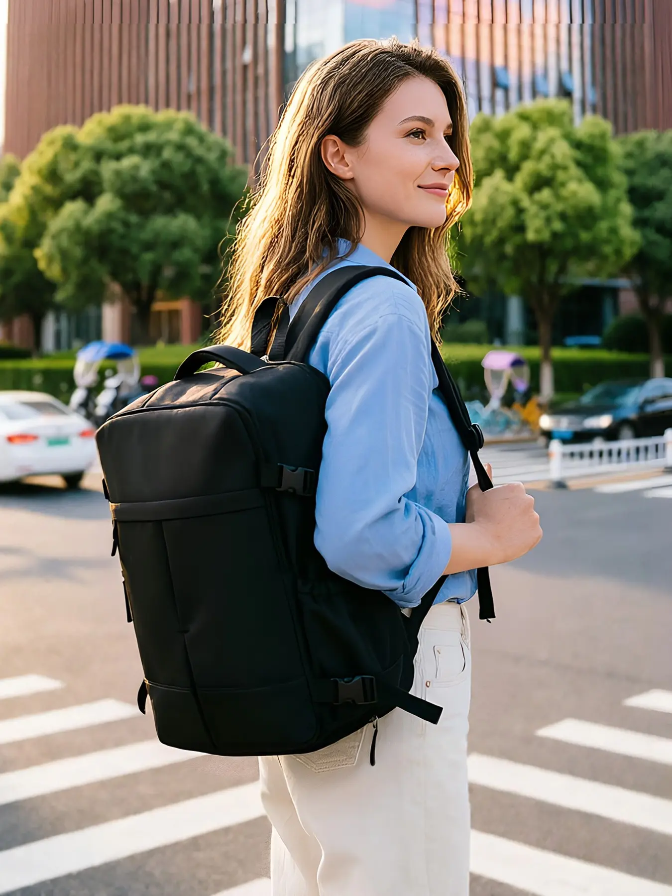 40x30x20cm Travel Backpack, 30L Cabin-Size Lightweight Bag, Flight-Approved Underseat Luggage, Casual Fabric Backpack for Men & Women