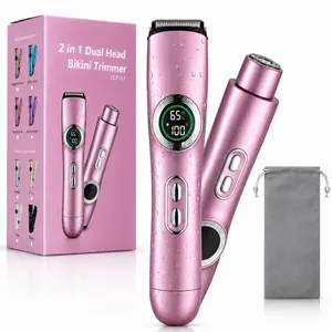 Dual Head Electric Shaver, Body Hair Trimmer & Facial Hair Remover, Nose Hair Clipper, Ipx7 Waterproof, for Leg Arm Body Face, Cordless Waterproof Shaver