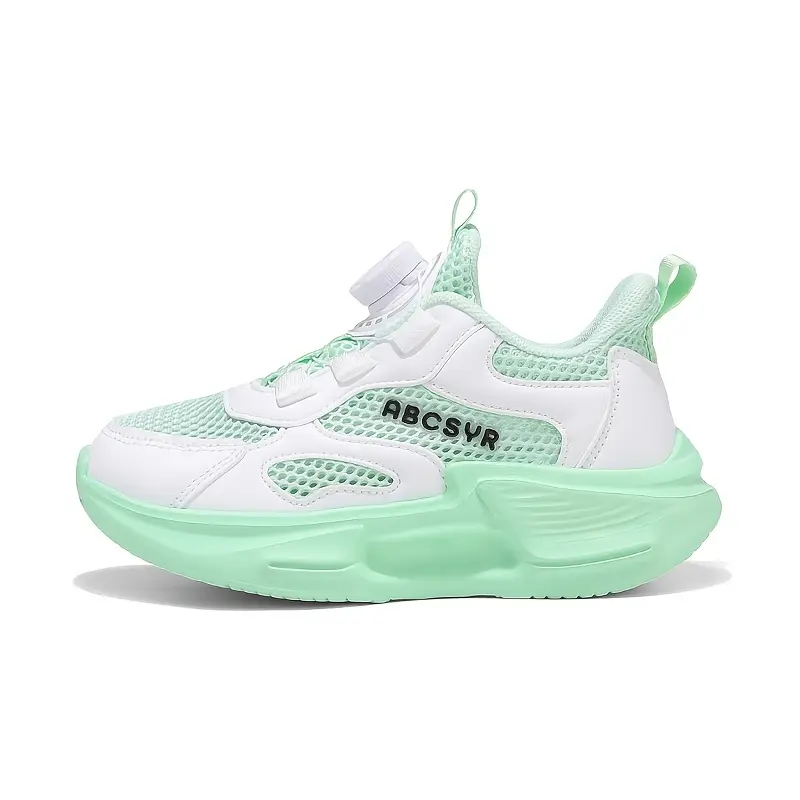 Boys & Girls Sneakers 2026 New Style Breathable Mesh Rotating Hook-and-Loop Closure Low-Top Running Shoes with Cushioned Sole Suitable for,, Playground - Youth Athletic Footwear