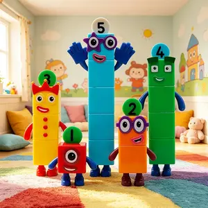 5-Piece Numberblocks Digital Blocks Set, Educational Toy for Kids, Early Learning Handmade Figures, Fun Brain-Boosting Activity
