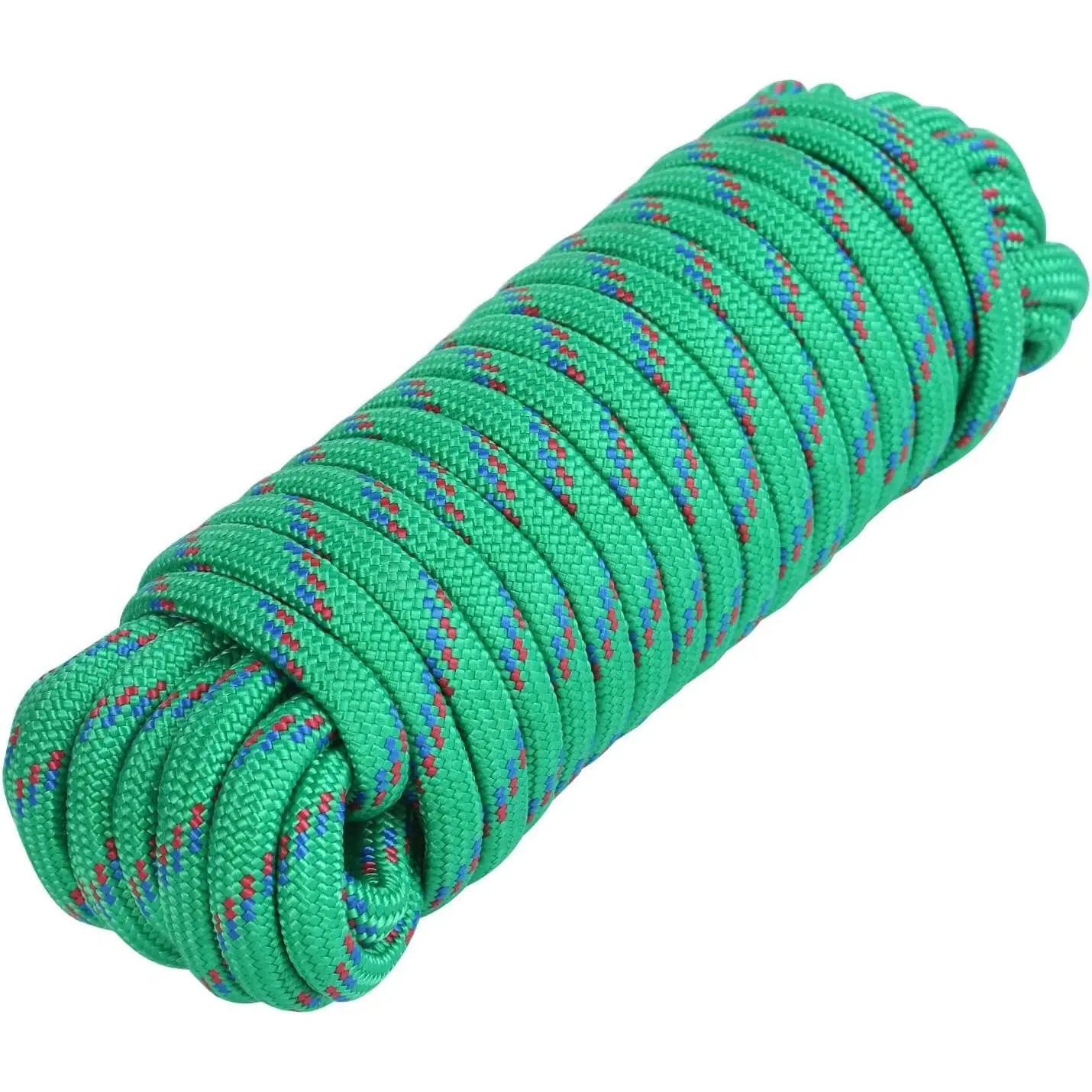 Polypropylene Utility Rope, 3/8-in x 50 ft, 500 lb Load Capacity, Weatherproof, UV & Chemical Resistant, Textured Grip, Excellent Knot Retention Cord for Camping, DIY Projects, Utility Cord