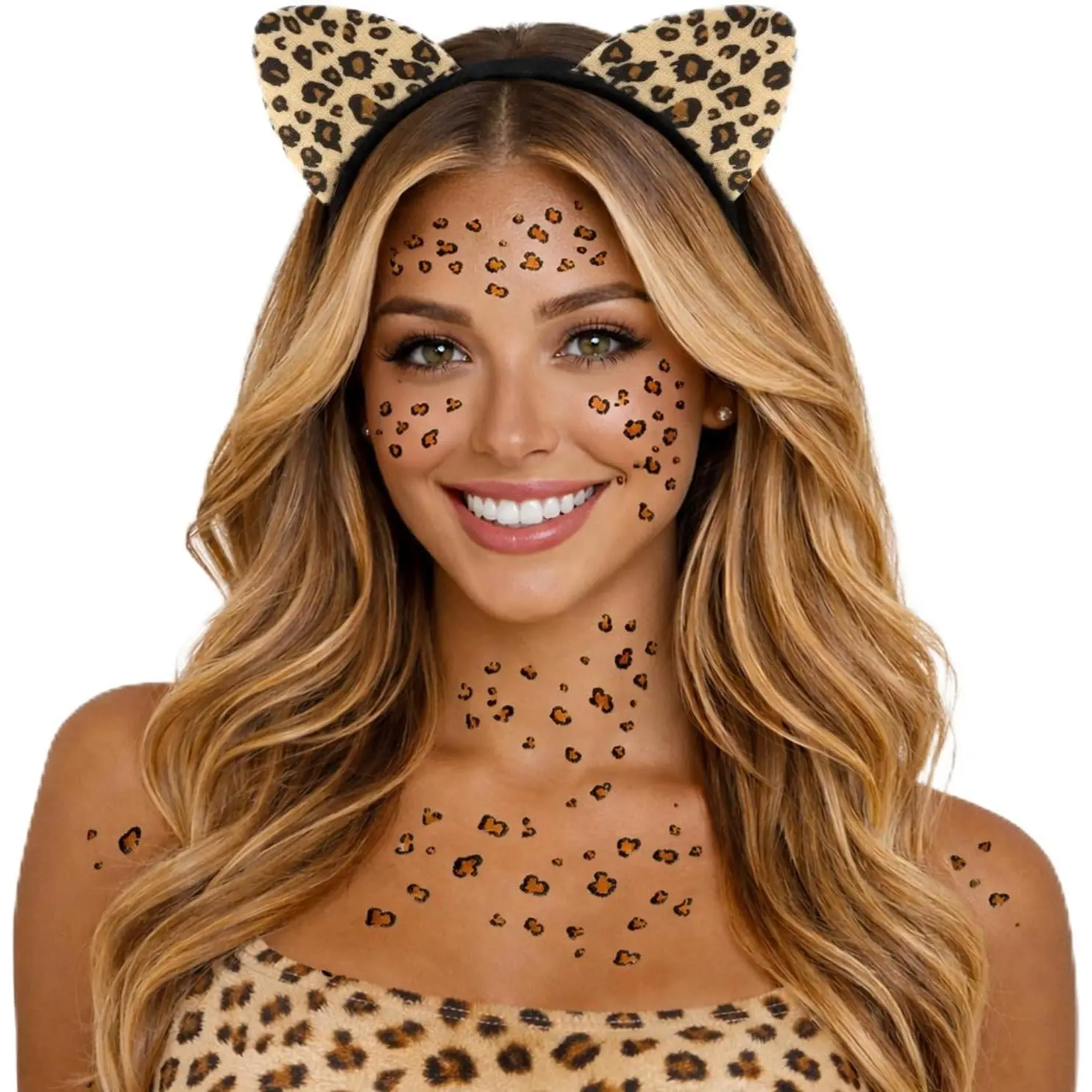 Ears Headband for Women Leopard  Print Birthday Party Decorations Supplies