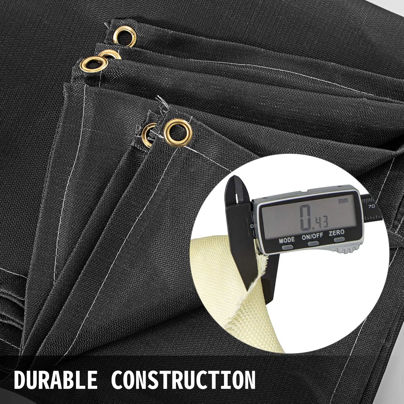 【DealsForYouDays】VEVOR 8 x 10 Ft Welding Blanket Black Fiberglass Blanket Portable Fiberglass Fire Retardant Blanket Welding Mat Welding Fireproof Thermal Resistant Insulation With Carry Bag
