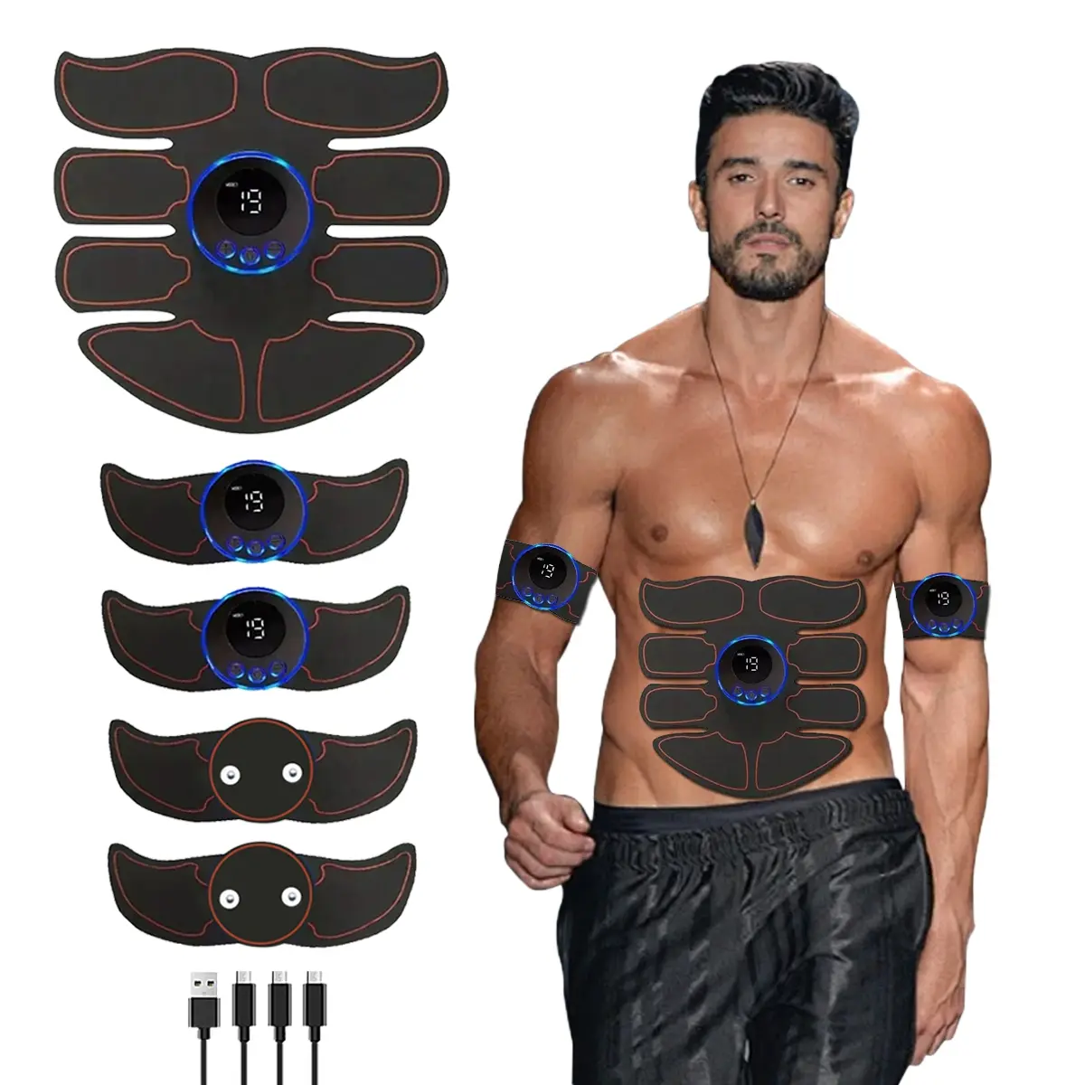 Ab Stimulator Abdominal Trainer Home Office Men Women Core Arm Leg Exercise Equipment Portable Muscle Toning Machine